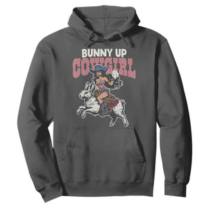 Funny Easter Day Western Hoodie Bunny Up Cowgirl Country Bunny TS11 Dark Heather Print Your Wear