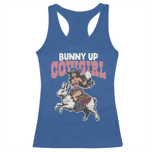 Funny Easter Day Western Racerback Tank Top Bunny Up Cowgirl Country Bunny TS11 Royal Blue Print Your Wear