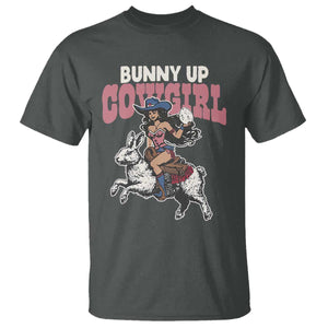 Funny Easter Day Western T Shirt Bunny Up Cowgirl Country Bunny TS11 Dark Heather Print Your Wear