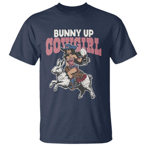 Funny Easter Day Western T Shirt Bunny Up Cowgirl Country Bunny TS11 Navy Print Your Wear