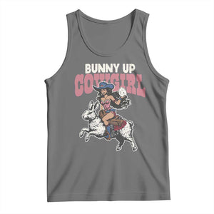 Funny Easter Day Western Tank Top Bunny Up Cowgirl Country Bunny TS11 Black Heather Print Your Wear