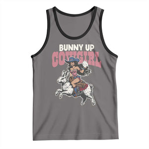 Funny Easter Day Western Tank Top Bunny Up Cowgirl Country Bunny TS11 Deep Heather Black Print Your Wear