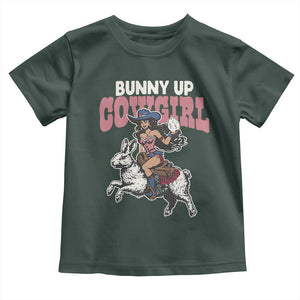 Funny Easter Day Western Toddler T Shirt Bunny Up Cowgirl Country Bunny TS11 Dark Forest Green Print Your Wear
