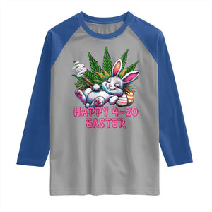 Funny Easter Day Cannabis Weed Raglan Shirt Happy 420 Easter Bunny TS11 Sport Gray Royal Print Your Wear