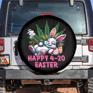 Funny Easter Day Cannabis Weed Spare Tire Cover Happy 420 Easter Bunny TS11 No hole Black Print Your Wear