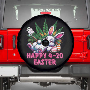 Funny Easter Day Cannabis Weed Spare Tire Cover Happy 420 Easter Bunny TS11 Black Print Your Wear