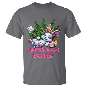 Funny Easter Day Cannabis Weed T Shirt Happy 420 Easter Bunny TS11 Charcoal Print Your Wear