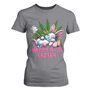 Funny Easter Day Cannabis Weed T Shirt For Women Happy 420 Easter Bunny TS11 Charcoal Print Your Wear