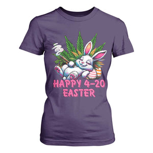 Funny Easter Day Cannabis Weed T Shirt For Women Happy 420 Easter Bunny TS11 Purple Print Your Wear