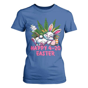 Funny Easter Day Cannabis Weed T Shirt For Women Happy 420 Easter Bunny TS11 Royal Blue Print Your Wear