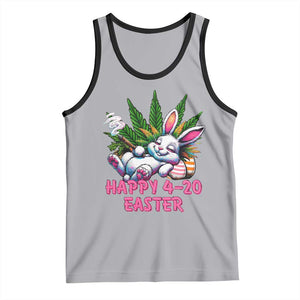 Funny Easter Day Cannabis Weed Tank Top Happy 420 Easter Bunny TS11 Athletic Heather Black Print Your Wear