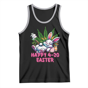 Funny Easter Day Cannabis Weed Tank Top Happy 420 Easter Bunny TS11 Black Athletic Heather Print Your Wear