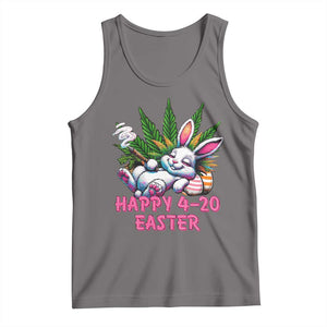 Funny Easter Day Cannabis Weed Tank Top Happy 420 Easter Bunny TS11 Deep Heather Print Your Wear