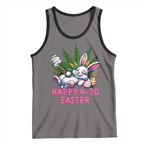 Funny Easter Day Cannabis Weed Tank Top Happy 420 Easter Bunny TS11 Deep Heather Black Print Your Wear