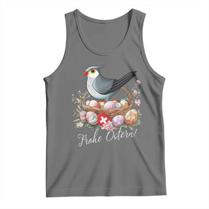 Funny Swedish Easter Day Tank Top Glad Pask Easter Eggs Cuckoo Bird TS11 Black Heather Print Your Wear