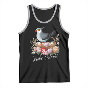 Funny Swedish Easter Day Tank Top Glad Pask Easter Eggs Cuckoo Bird TS11 Black Athletic Heather Print Your Wear