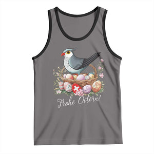 Funny Swedish Easter Day Tank Top Glad Pask Easter Eggs Cuckoo Bird TS11 Deep Heather Black Print Your Wear