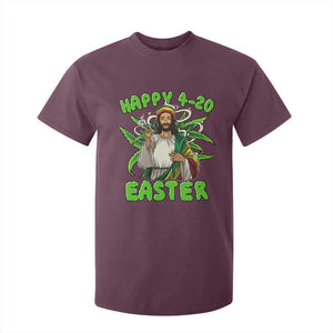 Funny Easter Day Christian Weed T Shirt For Kid Happy 420 Easter Jesus Smokes Stoner TS11 Maroon Print Your Wear