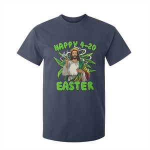 Funny Easter Day Christian Weed T Shirt For Kid Happy 420 Easter Jesus Smokes Stoner TS11 Navy Print Your Wear