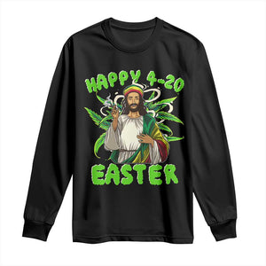 Funny Easter Day Christian Weed Long Sleeve Shirt Happy 420 Easter Jesus Smokes Stoner TS11 Black Print Your Wear