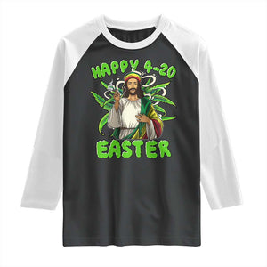 Funny Easter Day Christian Weed Raglan Shirt Happy 420 Easter Jesus Smokes Stoner TS11 Black White Print Your Wear