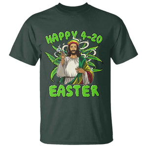 Funny Easter Day Christian Weed T Shirt Happy 420 Easter Jesus Smokes Stoner TS11 Dark Forest Green Print Your Wear