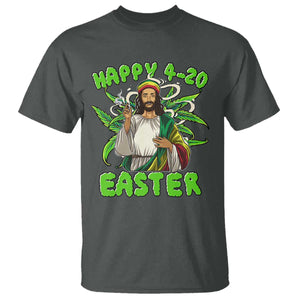 Funny Easter Day Christian Weed T Shirt Happy 420 Easter Jesus Smokes Stoner TS11 Dark Heather Print Your Wear