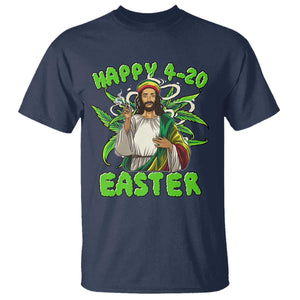 Funny Easter Day Christian Weed T Shirt Happy 420 Easter Jesus Smokes Stoner TS11 Navy Print Your Wear