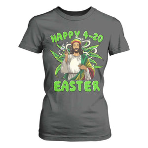 Funny Easter Day Christian Weed T Shirt For Women Happy 420 Easter Jesus Smokes Stoner TS11 Dark Heather Print Your Wear