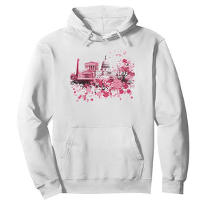 Washington DC Cherry Blossoms Hoodie Capitol Building Monuments Memorials Sakura TS11 White Print Your Wear