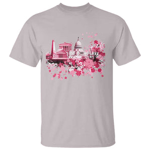 Washington DC Cherry Blossoms T Shirt Capitol Building Monuments Memorials Sakura TS11 Ice Gray Print Your Wear