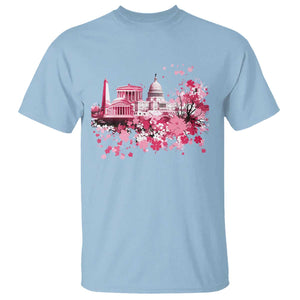 Washington DC Cherry Blossoms T Shirt Capitol Building Monuments Memorials Sakura TS11 Light Blue Print Your Wear