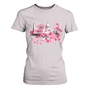 Washington DC Cherry Blossoms T Shirt For Women Capitol Building Monuments Memorials Sakura TS11 Ice Gray Print Your Wear