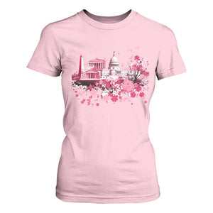 Washington DC Cherry Blossoms T Shirt For Women Capitol Building Monuments Memorials Sakura TS11 Light Pink Print Your Wear