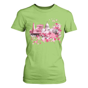 Washington DC Cherry Blossoms T Shirt For Women Capitol Building Monuments Memorials Sakura TS11 Lime Print Your Wear