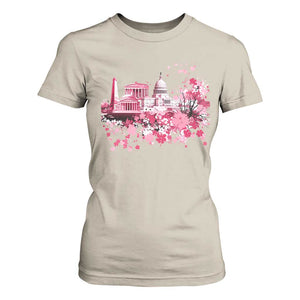 Washington DC Cherry Blossoms T Shirt For Women Capitol Building Monuments Memorials Sakura TS11 Sand Print Your Wear