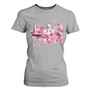 Washington DC Cherry Blossoms T Shirt For Women Capitol Building Monuments Memorials Sakura TS11 Sport Gray Print Your Wear