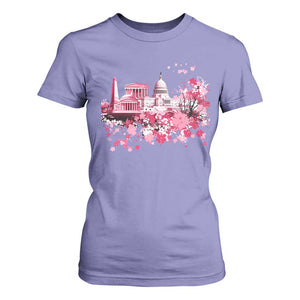 Washington DC Cherry Blossoms T Shirt For Women Capitol Building Monuments Memorials Sakura TS11 Violet Print Your Wear