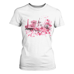 Washington DC Cherry Blossoms T Shirt For Women Capitol Building Monuments Memorials Sakura TS11 White Print Your Wear