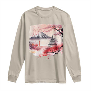 Washington DC Cherry Blossoms Monuments Memorials Long Sleeve Shirt Japanese Art Style Mount Fuji Sakura TS11 Sand Print Your Wear