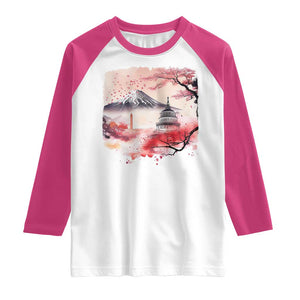Washington DC Cherry Blossoms Monuments Memorials Raglan Shirt Japanese Art Style Mount Fuji Sakura TS11 White Heliconia Print Your Wear