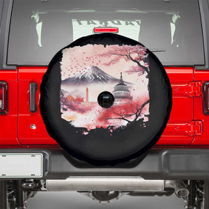 Washington DC Cherry Blossoms Monuments Memorials Spare Tire Cover Japanese Art Style Mount Fuji Sakura TS11 Black Print Your Wear