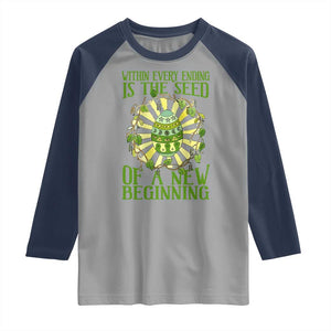 Within Every Ending Is The Seed Of A New Beginning Raglan Shirt Ostara Pagan Eostre Easter Day TS11 Sport Gray Navy Print Your Wear