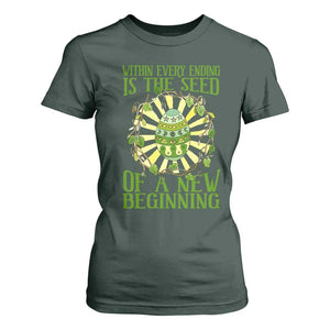 Within Every Ending Is The Seed Of A New Beginning T Shirt For Women Ostara Pagan Eostre Easter Day TS11 Dark Forest Green Print Your Wear