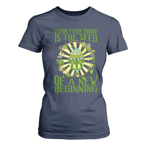 Within Every Ending Is The Seed Of A New Beginning T Shirt For Women Ostara Pagan Eostre Easter Day TS11 Navy Print Your Wear