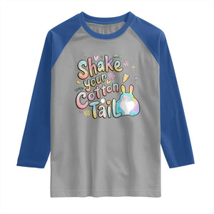 Funny Easter Day Retro Bunny Shake Your Cotton Tail Raglan Shirt TS11 Sport Gray Royal Print Your Wear