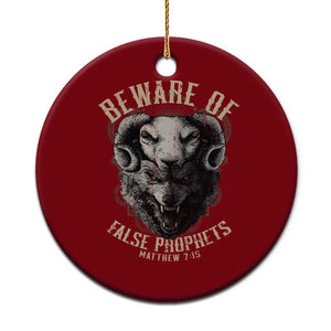 Beware Of False Prophets Ceramic Ornament Christian Sheep Wolf - Print Your Wear