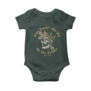 Eastern Orthodox Christian Baby Onesie Resist Tyranny Obey God Do Not Comply Skull TS11 Print Your Wear