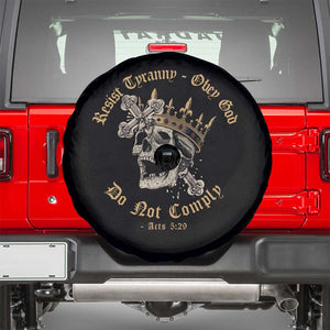 Eastern Orthodox Christian Spare Tire Cover Resist Tyranny Obey God Do Not Comply Skull TS11 Black Print Your Wear