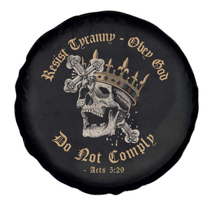 Eastern Orthodox Christian Spare Tire Cover Resist Tyranny Obey God Do Not Comply Skull TS11 Print Your Wear